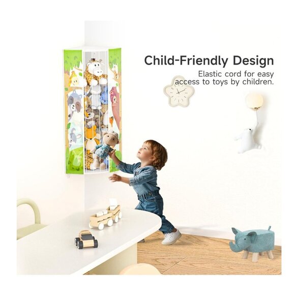 Stuffed Animal Storage Toy Organizer - Corner Stuffed Animals Holder for Wall - Picture 4 of 6